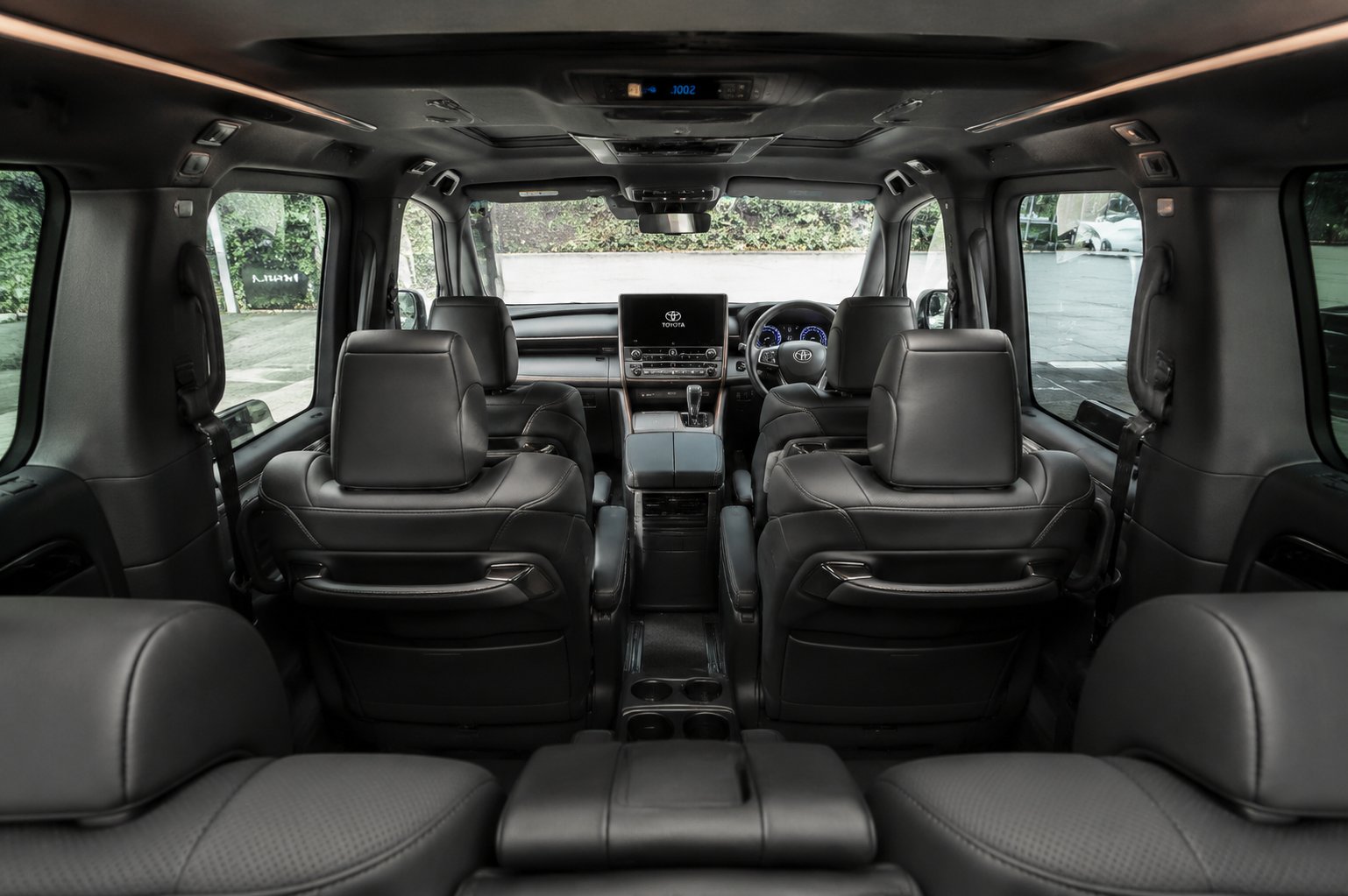 Alphard interior from rear to front