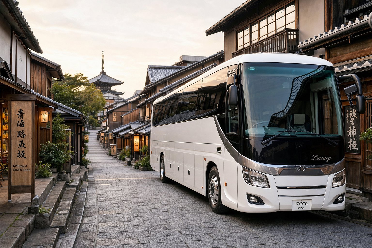 White large bus